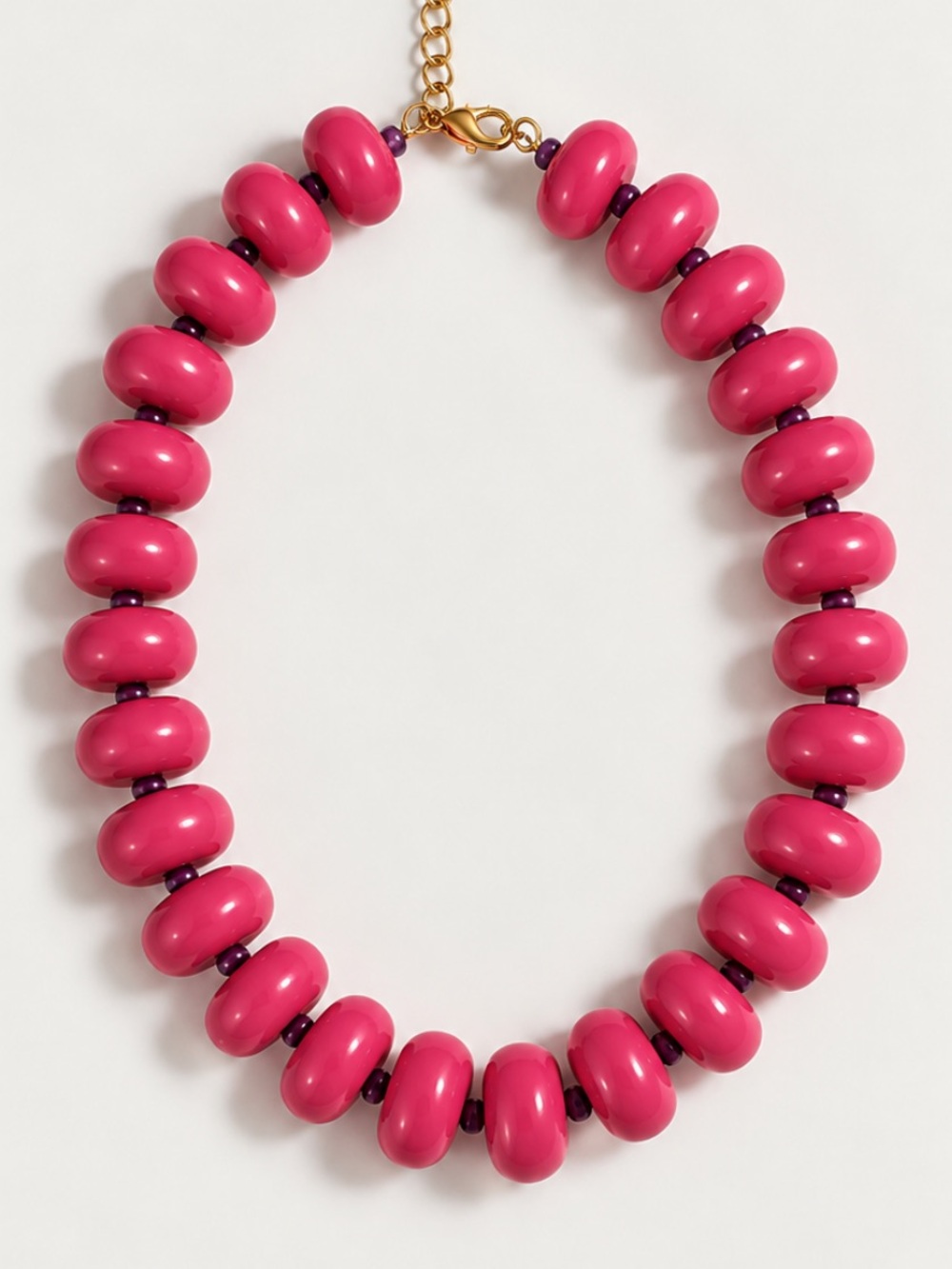 New! Raspberry Pink Beaded Dopamine Necklace NWOT 3020